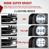 Nilight LED Fog Light Assembly Compatible with 2011 2012 2013 2014 2015 2016 Ford F250 F350 F450 F550 with Daytime Running Lights Driving Lamp Plug and Play Driver side and Passenger Side, view 2