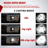Nilight LED Fog Light Assembly Compatible with 2014 2015 2016 2017 2018 2019 2020 2021 Toyota Tundra Fog Lamps with DRL Clear Lens Driver and Passenger Side, view 2