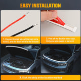 Nilight LED Hood Light Strip, 70Inch Flexible Car Hood Light Waterproof Dynamic Startup Daytime Running Light for Cars, SUVs, Trucks, White, view 5