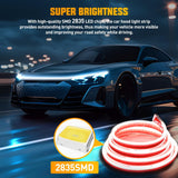 Nilight LED Hood Light Strip, 79Inch Flexible Car Hood Light Waterproof Dynamic Startup Daytime Running Light for Cars, SUVs, Trucks, White, view 2