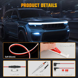 Nilight LED Hood Light Strip, 79Inch Flexible Car Hood Light Waterproof Dynamic Startup Daytime Running Light for Cars, SUVs, Trucks, White, view 3