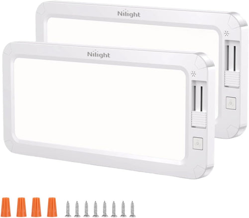 Nilight LED Interior Light 2PCS 12.5 Inch Dimmable Ceiling Lights | Three Color Dimmable Lighting with Memory Function 96 LEDs and 12V-30V Compatibility for RV Enclosed Cargo Trailer Boat Van