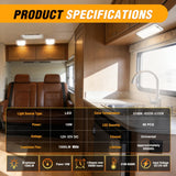 Nilight LED Interior Light 4PCS 12.5 Inch 3 Color Ceiling Light | 96LEDs with Dimmable 3100K to 6500K Lighting Memory Function and 12V-30V Compatibility for RV Enclosed Cargo Trailer Van Boat, view 5