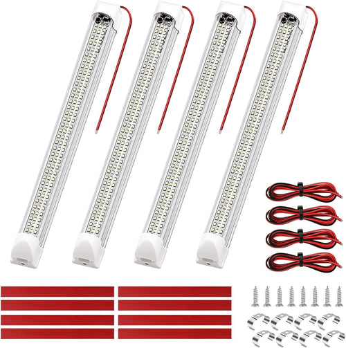 Nilight LED Interior Light Bar 4PCS 13.4 Inch Strip Lights | 108 LEDs with 1600LM Output On Off Switch and 12V to 85V Compatibility for RV Camper Enclosed Cargo Trailer Boat and Van