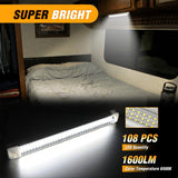 Nilight LED Interior Light Bar 4PCS 13.4 Inch Strip Lights | 108 LEDs with 1600LM Output On Off Switch and 12V to 85V Compatibility for RV Camper Enclosed Cargo Trailer Boat and Van, view 6