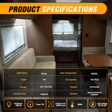 Nilight LED Interior Light Bar 6PCS 15.4 Inch Strip Lights White | 168 LEDs with 1600LM Output On Off Switch and 12V to 85V Compatibility for RV Camper Trailer Boat and Van, view 5