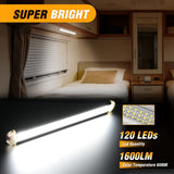 Nilight LED Interior Light Bar 8PCS 12 Inch Strip Lights | 120 LEDs with 1600LM Output On Off Switch and 12V to 85V Compatibility for RV Camper Enclosed Cargo Trailer Boat and Van, view 6