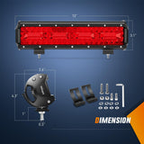 Nilight LED Light Bar 12 Inch 240W Red Pod Lights Triple Row Spot Flood Combo 30000LM Driving Boat Off Road Lighting for Trucks Pickup Golf Cart SUV ATV UTV 4x4 Van Camper Tractor, view 2