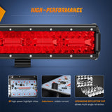 Nilight LED Light Bar 12 Inch 240W Red Pod Lights Triple Row Spot Flood Combo 30000LM Driving Boat Off Road Lighting for Trucks Pickup Golf Cart SUV ATV UTV 4x4 Van Camper Tractor, view 3
