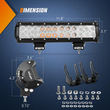 Nilight LED Light Bar 12 Inch 72W Spot Flood Combo Amber Beam Off Road Lamp Fishing Hunting Emergency Deck Work Lighting for Trucks UTV Pick-up Van Boat Tractor, view 2