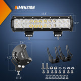 Nilight LED Light Bar 12 Inch 72W Spot Flood Combo Yellow Beam Off Road Lamp Fishing Hunting Emergency Deck Work Lighting for Trucks UTV Pick-up Van Boat Tractor, view 2