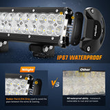 Nilight LED Light Bar 12 Inch 72W Spot Flood Combo Yellow Beam Off Road Lamp Fishing Hunting Emergency Deck Work Lighting for Trucks UTV Pick-up Van Boat Tractor, view 4