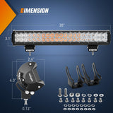 Nilight LED Light Bar 20 Inch 126W Spot Flood Combo Amber Beam Off Road Lamp Fishing Hunting Emergency Deck Work Lighting for Trucks UTV Pick-up Van Boat Tractor, view 2