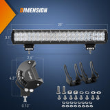 Nilight LED Light Bar 20 Inch 126W Spot Flood Combo Blue Beam Off Road Lamp Fishing Hunting Emergency Deck Work Lighting for Trucks UTV Pick-up Van Boat Tractor, view 2