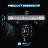 Nilight LED Light Bar 20 Inch 126w Spot Flood Combo Led Bar Off Road Lights 4wd 4x4 Utv Sand Rail Atv Suv Motorcycle Trailer Train Mining Truck, view 2
