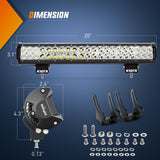 Nilight LED Light Bar 20 Inch 126W Spot Flood Combo Yellow Beam Off Road Lamp Fishing Hunting Emergency Deck Work Lighting for Trucks UTV Pick-up Van Boat Tractor, view 2