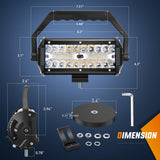 Nilight LED Light Bar 6.5Inch Triple Row Spot Flood Combo Beam Pod Cigarette Lighter Powered with Wiring Magnetic Base Fog Driving Work Roof Bumper Lights for Truck Tractor Golf Cart UTV, view 2