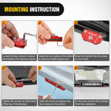 Nilight LED Light Bar Mounting Bracket 2PCS Universal Adjustable Pillar Hood Fog Pods Work Lamp No Drilling Aluminum Mount Clamp Holder for Truck SUV Pickup Van 4x4 Off-Road, Red, view 4