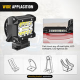 Nilight LED Light Bar Mounting Bracket 2PCS Universal Adjustable Pillar Hood Work Lamp Mount Clamp Holder for Off-Road Truck SUV, Black, view 5