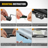Nilight LED Light Bar Mounting Bracket 2PCS Universal Adjustable Pillar Hood Work Lamp Mount Clamp Holder for Off-Road Truck SUV, Black, view 4