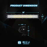 Nilight LED Light Bar 20Inch 120W Spot Flood Combo LED Driving Lamp Off Road Lights LED Work Light for Trucks Boat Jeep Lamp, view 3