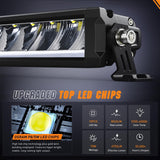 Nilight LED Light Bar with Amber DRL 15.5 Inch Single Row 60W 6650LM Anti-Glare Flood Spot Combo Offroad Driving Lights IP68 w/ 16AWG DT Wiring Kit for Pickup Truck SUV ATV UTV Boat 4x4 Jeep, view 3