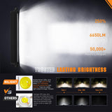 Nilight LED Light Bar with Amber DRL 15.5 Inch Single Row 60W 6650LM Anti-Glare Flood Spot Combo Offroad Driving Lights IP68 w/ 16AWG DT Wiring Kit for Pickup Truck SUV ATV UTV Boat 4x4 Jeep, view 4