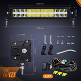 Nilight LED Light Bar with Amber DRL 16 Inch 120W Offroad Light Anti-Glare Flood Spot Combo LED Driving Light IP68 w/ 14 AWG DT Connector Wiring Harness for Pickup Truck SUV ATV UTV Boat 4x4, view 2