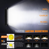 Nilight LED Light Bar with Amber DRL 16 Inch 120W Offroad Light Anti-Glare Flood Spot Combo LED Driving Light IP68 w/ 14 AWG DT Connector Wiring Harness for Pickup Truck SUV ATV UTV Boat 4x4, view 4