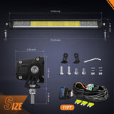 Nilight LED Light Bar with Amber DRL 19.5 Inch 75W Single Row Offroad Light Anti-Glare Flood Spot Combo Slim Light Bar IP68 w/ 16AWG DT Wiring Kit for Pickup Truck SUV ATV UTV Boat 4x4 Jeep, view 2