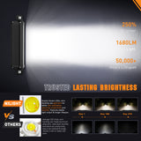 Nilight LED Light Bar with Amber DRL 2 PCS 15 W 5.3 Inch Single Row 1680 LM Anti-Glare Spot Offroad Slim Driving Lights IP68 w/ 16AWG DT Wiring Kit for Pickup Truck SUV ATV UTV Boat 4x4 Jeep, view 4