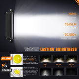 Nilight LED Light Bar with Amber DRL 2 PCS 30 W 9 Inch Single Row Slim 3365 LM Anti-Glare Spot Beam IP68 Offroad Driving Lights w/ 16AWG DT Wiring Kit for Pickup Truck SUV ATV UTV Boat 4x4 Jeep, view 4