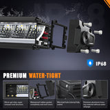 Nilight LED Light Bar with Amber DRL 2 PCS 45 W 12.2 Inch Single Row Slim 4980 LM Anti-Glare Flood Spot Combo IP68 Offroad Driving Lights w/ 16AWG DT Wiring Kit for Pickup Truck SUV ATV UTV 4x4 Jeep, view 3