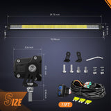 Nilight LED Light Bar with Amber DRL 30 Inch 120W Single Row Offroad Light Anti-Glare Flood Spot Combo LED Driving Bar IP68 w/ 14AWG DT Wiring Kit for Pickup Truck SUV ATV UTV Boat 4x4, view 2