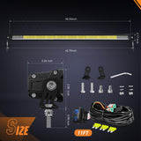 Nilight LED Light Bar with Amber DRL 40.3 Inch 165 W Single Row Anti-Glare Flood Spot Combo DRL Slim Offroad Light IP68 w/ 14 AWG DT Wiring Kit for Pickup Truck SUV ATV UTV Boat 4x4, view 2