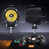 Nilight LED Light Pods 2 PCS 3 Inch Spot Round Offroad Driving Auxiliary Fog Lights 1065LM Built-in EMC w/18AWG DT Wiring Harness Kit for Motorcycle SUV ATV Truck Boat, view 2
