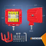 Nilight LED Light Pods 2PCS 42W 3 Inch Triple Row Spot Flood Combo Cubes with Wiring Harness Kit for Driving Backup Reverse Lighting on Off-Road Truck SUV ATV UTV, view 2