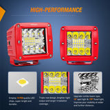 Nilight LED Light Pods 2PCS 42W 3 Inch Triple Row Spot Flood Combo Cubes with Wiring Harness Kit for Driving Backup Reverse Lighting on Off-Road Truck SUV ATV UTV, view 3