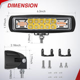 Nilight LED Light Pods 2PCS 6 Inch 60W Amber White 3 Lighting Modes Fog Lights Spot Flood Combo Beam with Dual Control 18AWG Wiring Harness for Truck Pickup Golf Cart UTV ATV SUV Boat 4x4 Car, view 2