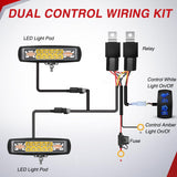 Nilight LED Light Pods 2PCS 6 Inch 60W Amber White 3 Lighting Modes Fog Lights Spot Flood Combo Beam with Dual Control 18AWG Wiring Harness for Truck Pickup Golf Cart UTV ATV SUV Boat 4x4 Car, view 4
