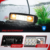 Nilight LED Light Pods 2PCS 6 Inch 60W Amber White 3 Lighting Modes Fog Lights Spot Flood Combo Beam with Dual Control 18AWG Wiring Harness for Truck Pickup Golf Cart UTV ATV SUV Boat 4x4 Car, view 6