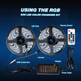 Nilight LED light strip 5050 32.8ft(10m) 600LEDs RGB Strip Lights LED Rope Light With Remote Controller DC 12V 2A Power Supply Adapter for Home & Kitchen, Christmas Decorative, view 2