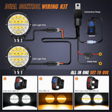 Nilight LED Offroad Driving Lights with Amber DRL 2PCS 7 Inch Round 90W IP68 Spot Flood Combo Work Light Bar with 12 AWG DT Connector Wiring Harness Kit for 4x4 Truck ATV UTV SUV, view 6