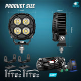 Nilight LED Pod Light 2 PCS 3.1 Inch 20W 4 LED Round Hyper Spot Beam Offroad Driving Lights w/18AWG Rocker Switch Wiring Harness Kit for Truck Motorbike Boat ATV UTV, view 2