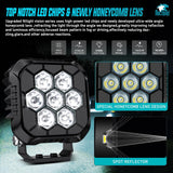Nilight LED Pod Light 2 PCS 3.8 Inch 35 W 7 LED Square Hyper Spot Beam Offroad Driving Lights w/16 AWG Rocker Switch Wiring Harness Kit for Truck Motorbike Boat ATV UTV, view 3