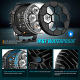 Nilight LED Pod Light 2 PCS 4.1 Inch 35 W 7 LED Round Hyper Spot Beam Offroad Driving Lights w/16 AWG Rocker Switch Wiring Harness Kit for Truck Motorbike Boat ATV UTV, view 5