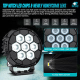 Nilight LED Pod Light 2 PCS 4.1 Inch 45 W 9 LED Round Hyper Flood Beam Offroad Driving Lights w/16 AWG Rocker Switch Wiring Harness Kit for Truck Motorbike Boat ATV UTV, view 3