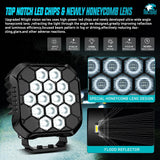 Nilight LED Pod Light 2 PCS 4.4 Inch 90 W 18 LED Square Hyper Flood Beam Offroad Driving Lights w/14 AWG Rocker Switch Wiring Harness Kit for Truck Motorbike Boat ATV UTV, view 3