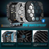 Nilight LED Pod Light 2 PCS 4.4 Inch 90 W 18 LED Square Hyper Flood Beam Offroad Driving Lights w/14 AWG Rocker Switch Wiring Harness Kit for Truck Motorbike Boat ATV UTV, view 5