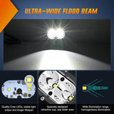 Nilight LED Pod Light 24W 4 Inch 2PCS White Flood Beam Driving Lights LED Pods IP67 Waterproof Auxiliary Offroad Lighting for Truck Tractor SUV ATV UTV Golf Cart Boat Motorcycle Dirt Bike, view 3